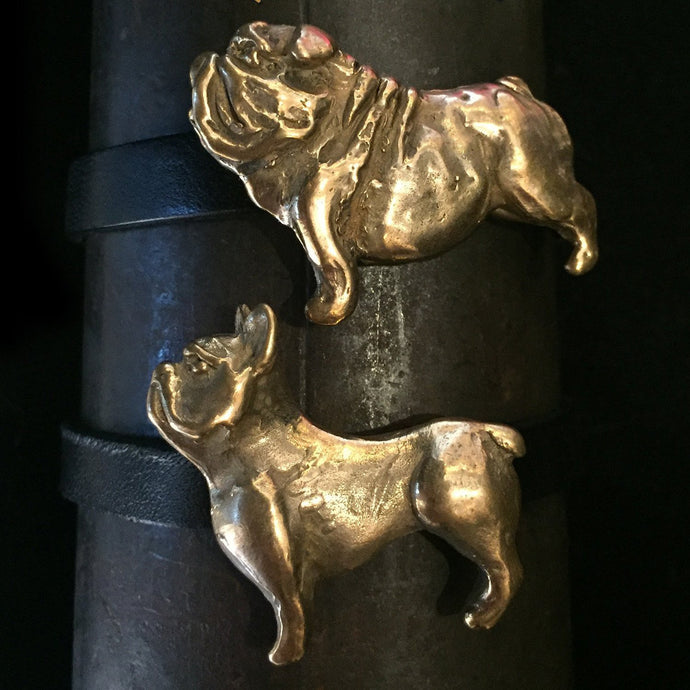 Cane bulldog inglese e francese - Bronzo giallo